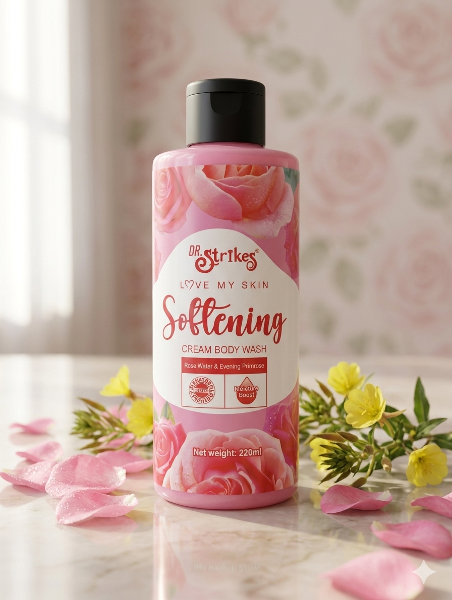 1782729281119 Dr. Strikes Softening Cream Body Wash – Rose Water & Evening Primrose - Image 1