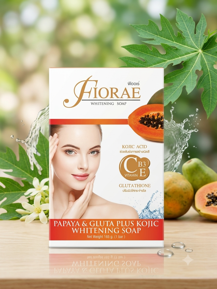 1782965466432 Fiorae Papaya & Gluta Plus Kojic Whitening Soap - Image 1
