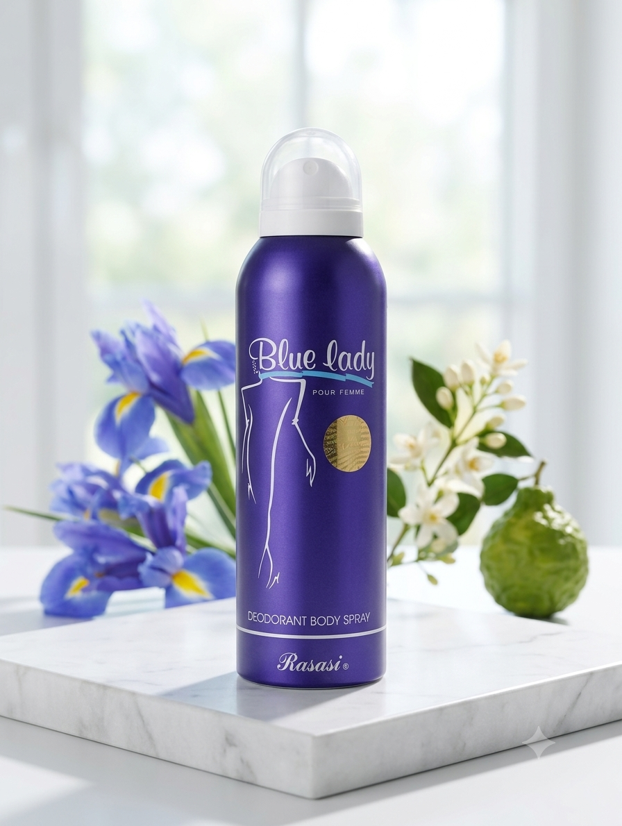 1784701905391 Rasasi Blue Lady Deodorant Body Spray - Image 1