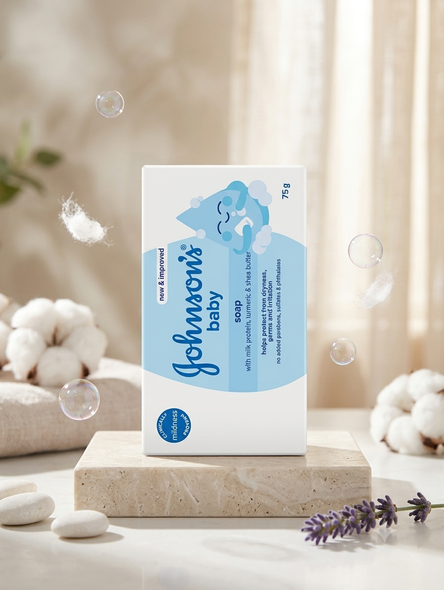 1785217743373 Johnson's Baby Soap with Milk Protein, Turmeric & Shea Butter (75g) - Image 1