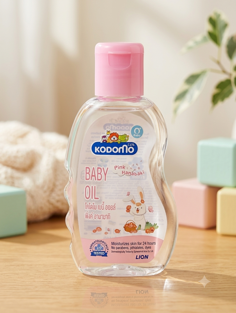 1785254697344 Kodomo Pink Hanabaki Baby Oil (100ml) - Image 1